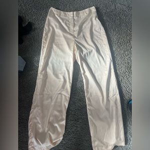 Champagne, silk trousers